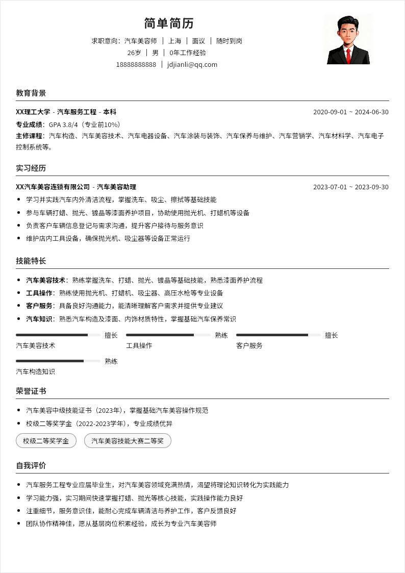 汽车美容师 | 校招