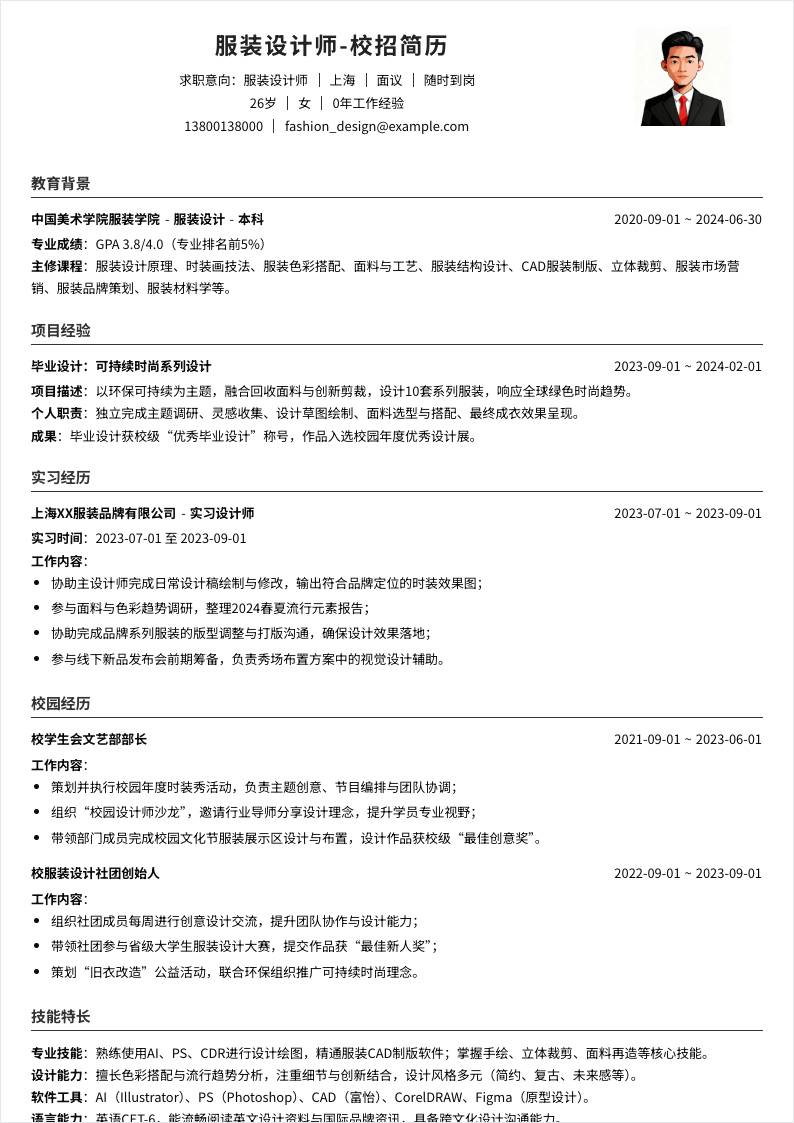 服装设计师 | 校招