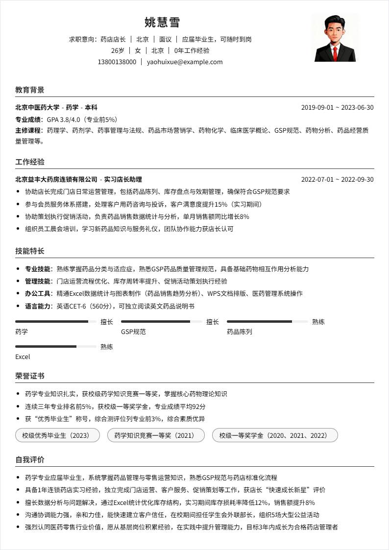 药店店长 | 校招