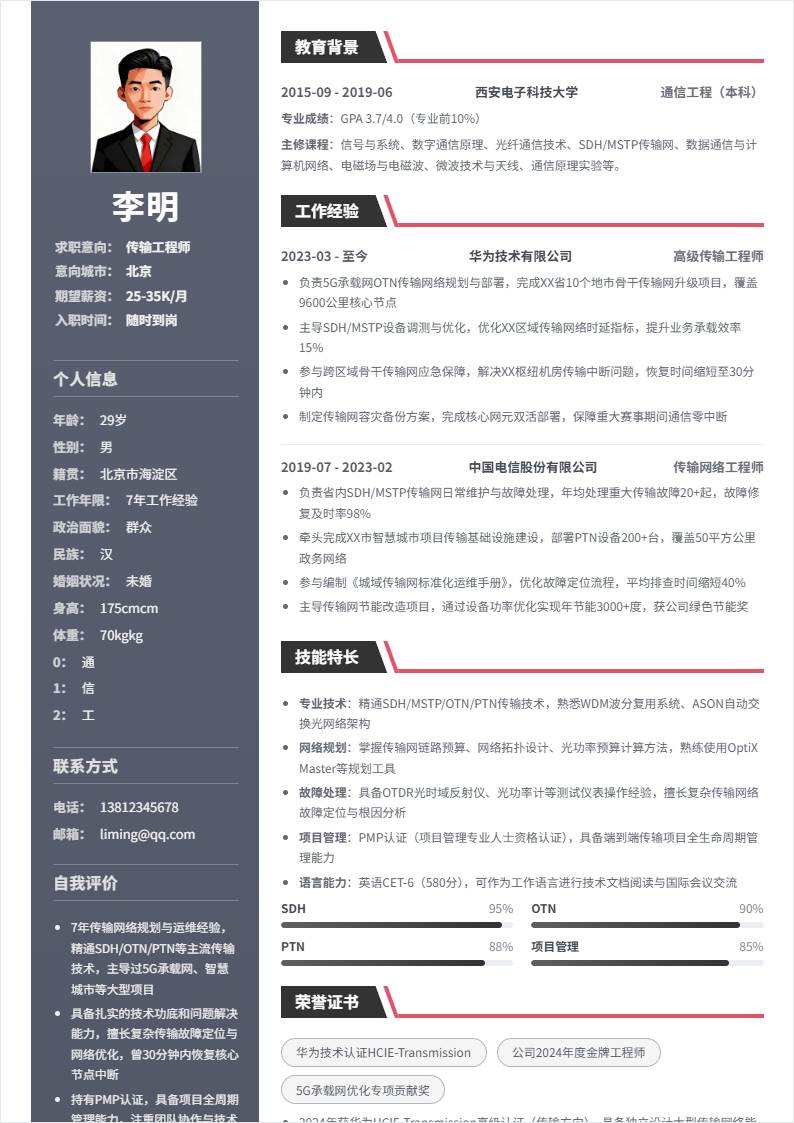 传输工程师 | 社招