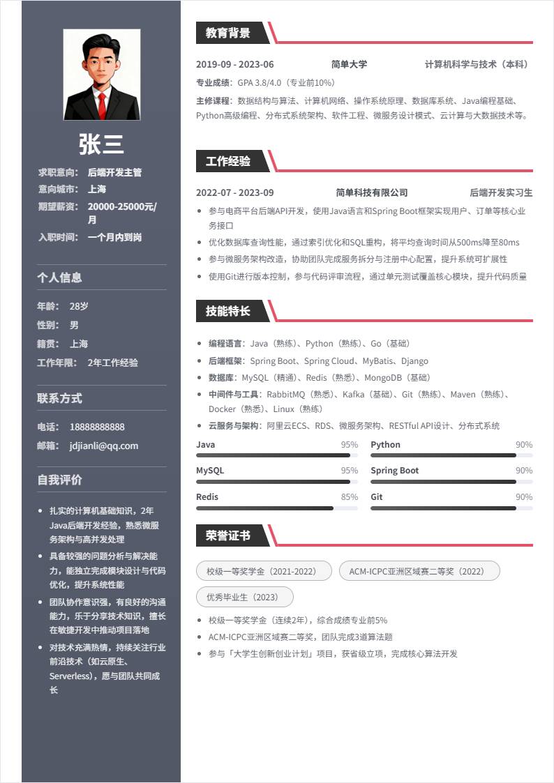 后端开发主管 | 校招