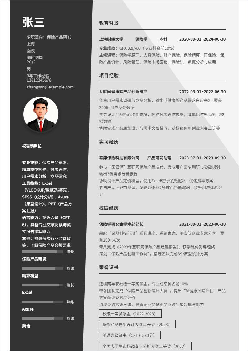 保险产品研发 | 校招