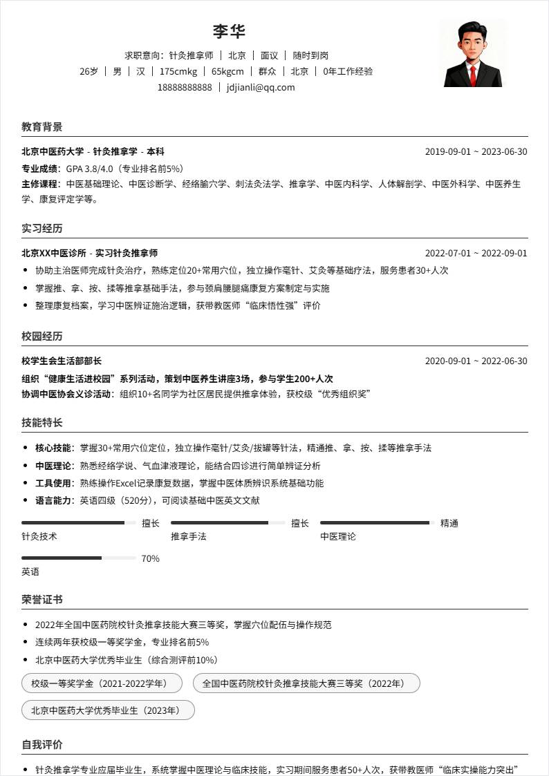 针灸推拿师 | 校招