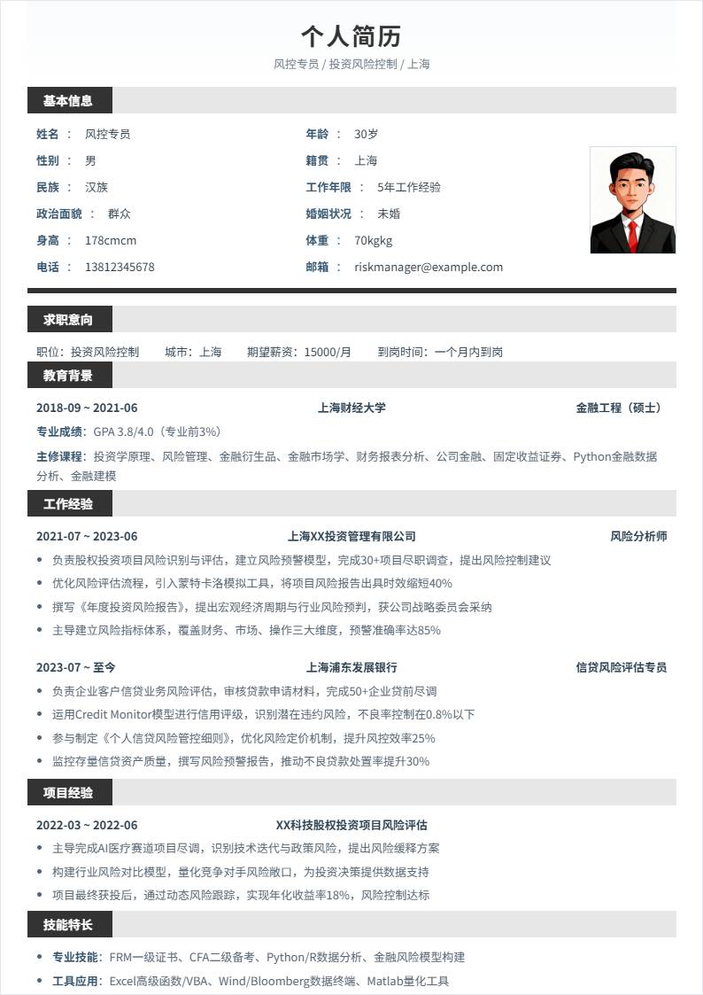 投资风险控制 | 社招