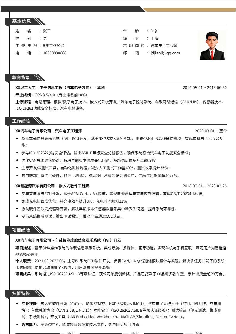 汽车电子工程师 | 社招