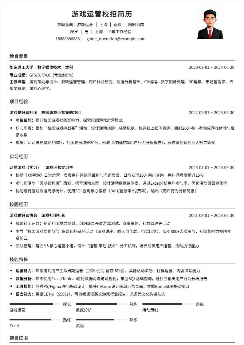 游戏运营 | 校招