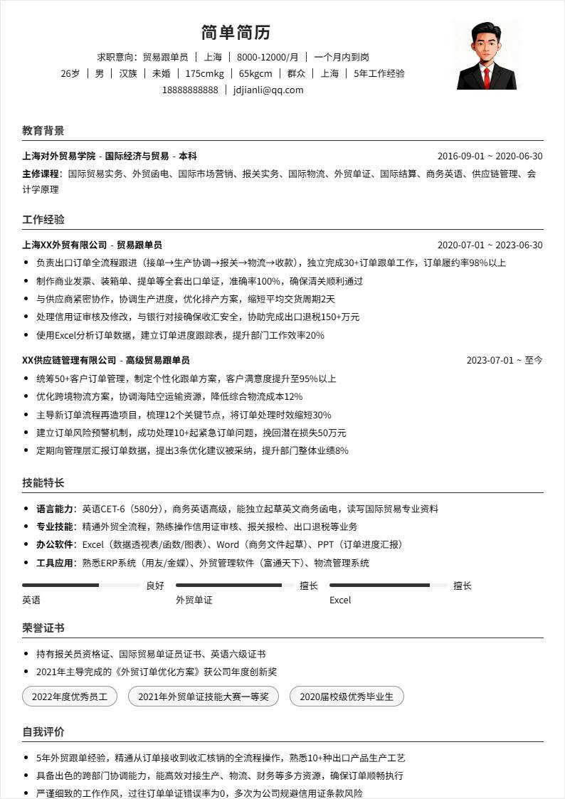 贸易跟单员 | 社招