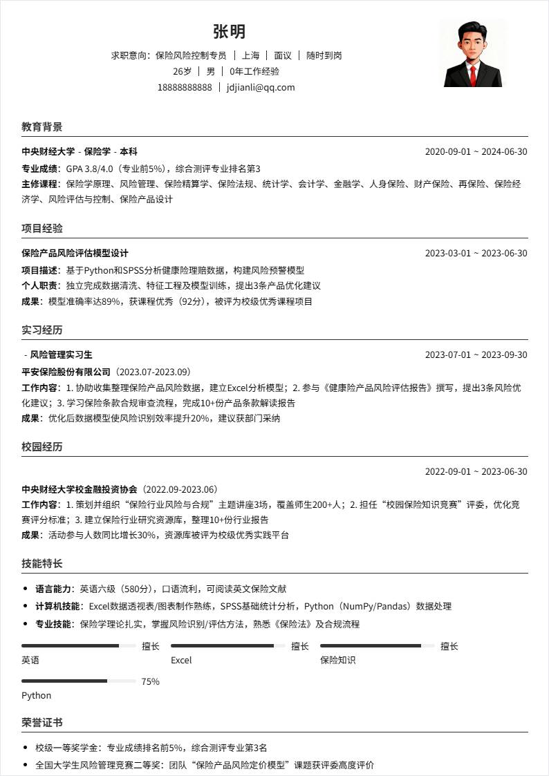 保险风险控制 | 校招