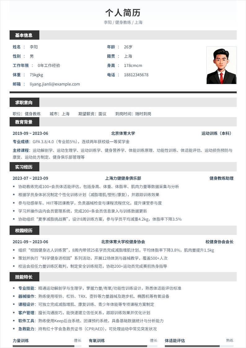 健身教练 | 校招