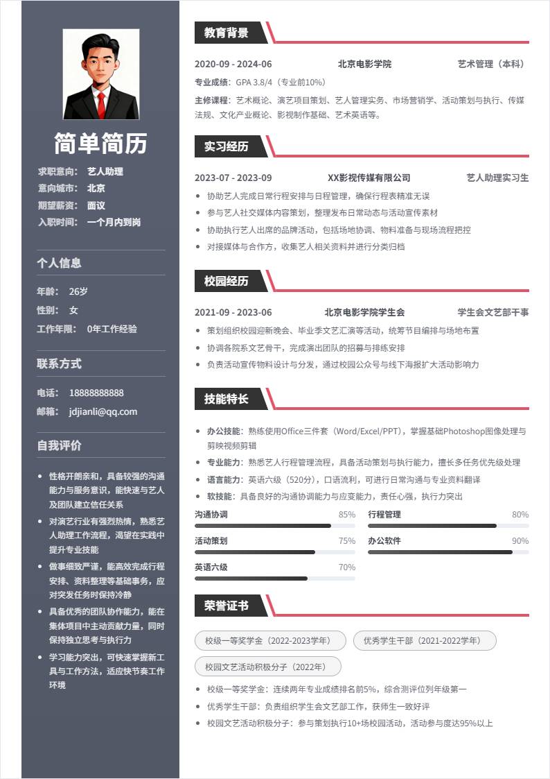 艺人助理 | 校招