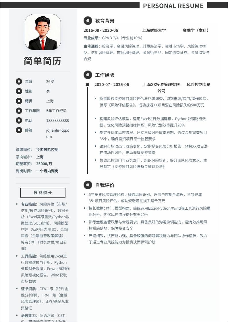 投资风险控制 | 社招