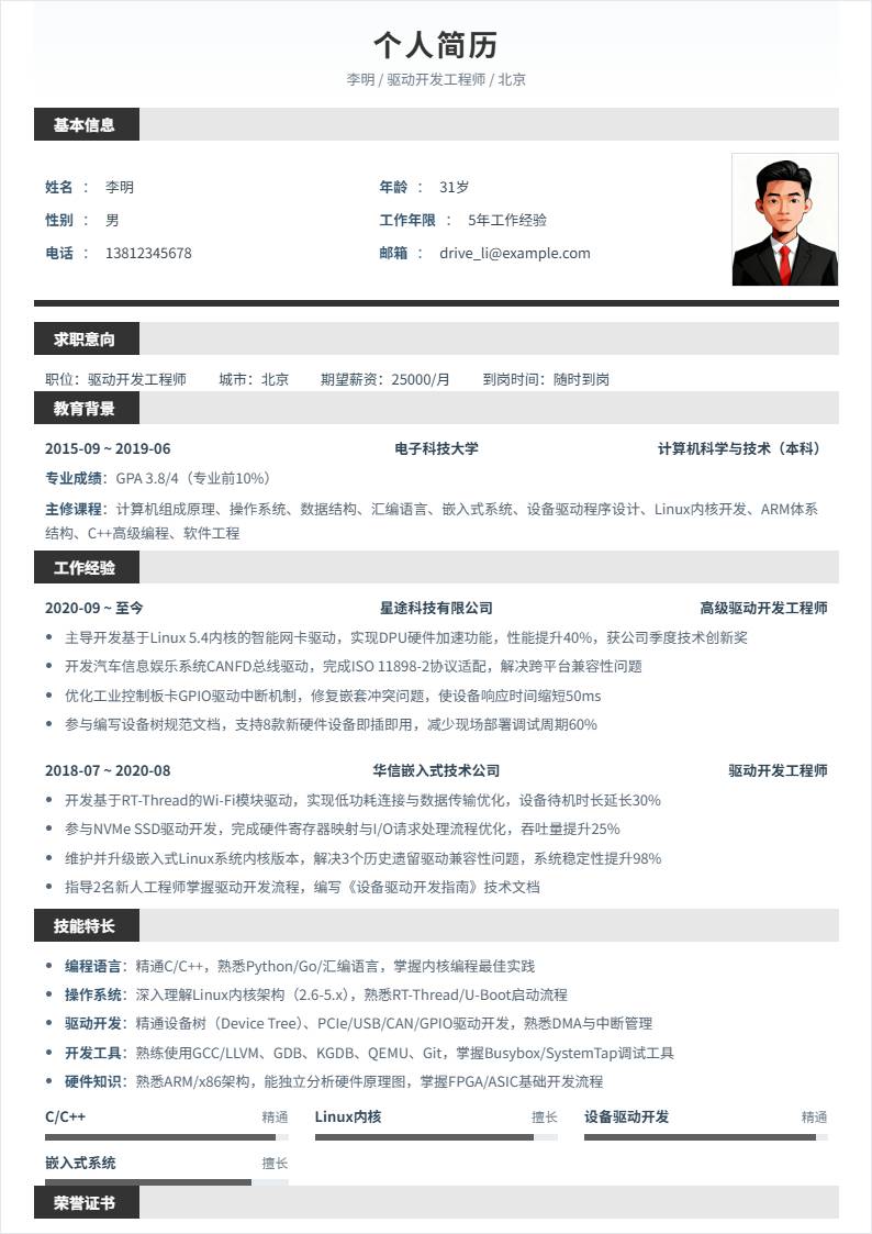 驱动开发 | 社招