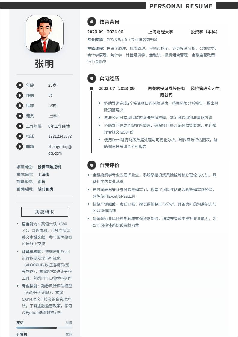 投资风险控制 | 校招
