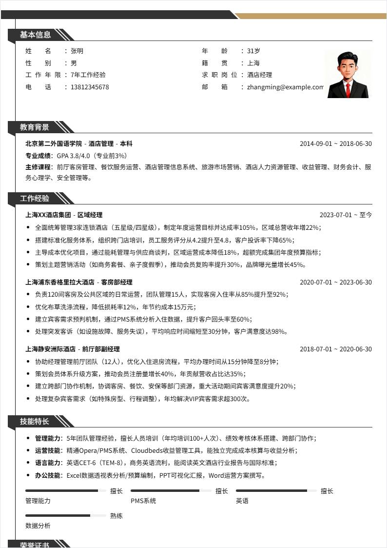 酒店经理 | 社招