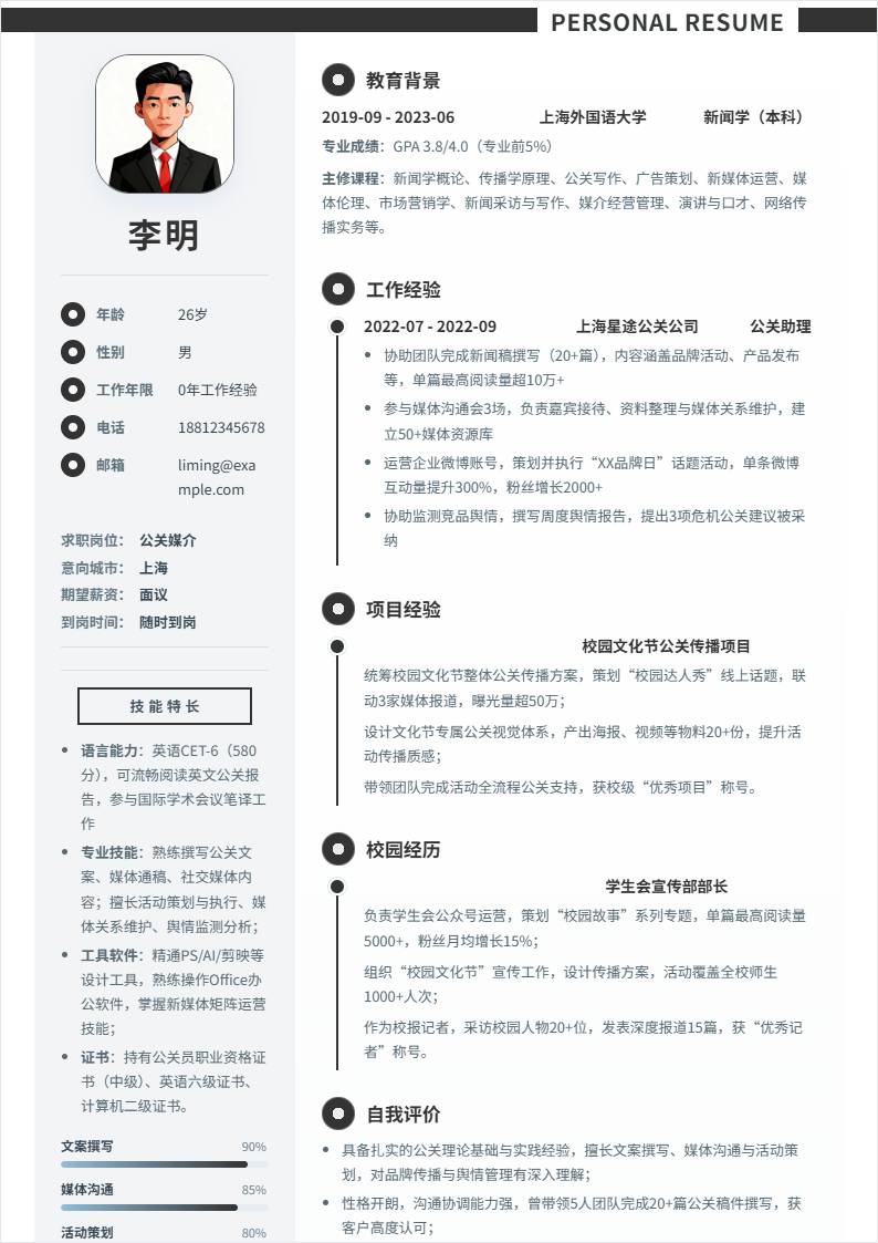 公关媒介 | 校招