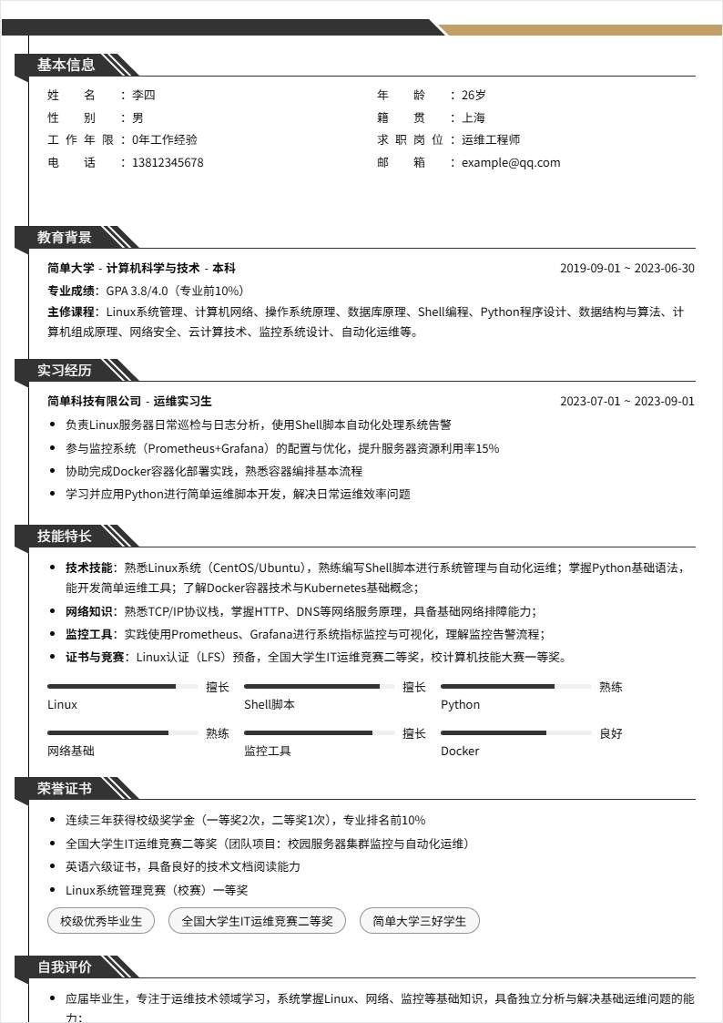 运维工程师 | 校招