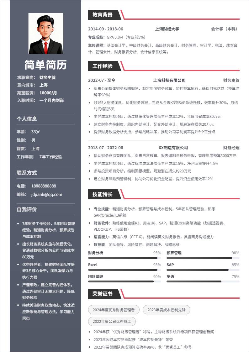 财务主管 | 社招