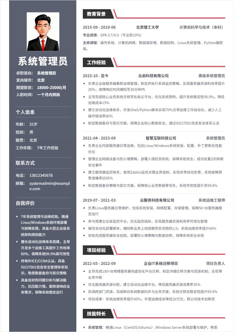 系统管理员 | 社招