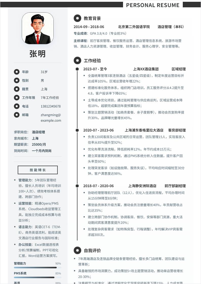 酒店经理 | 社招