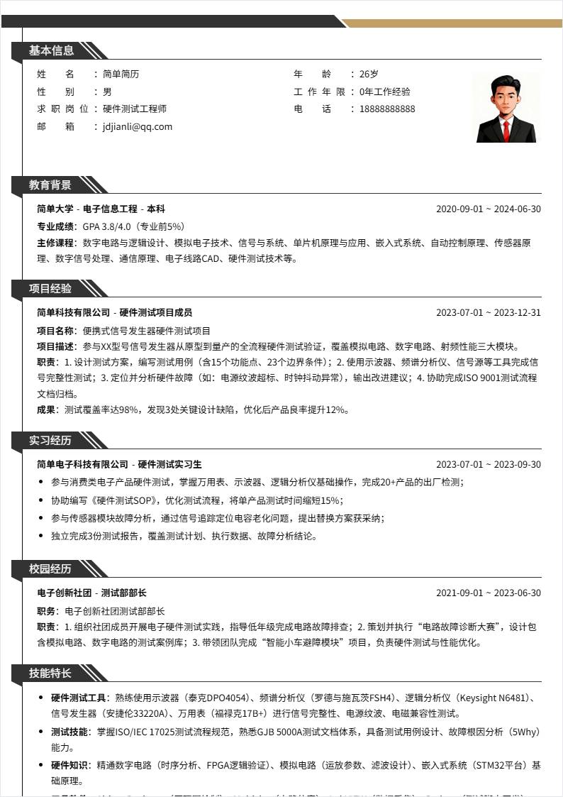 硬件测试 | 校招