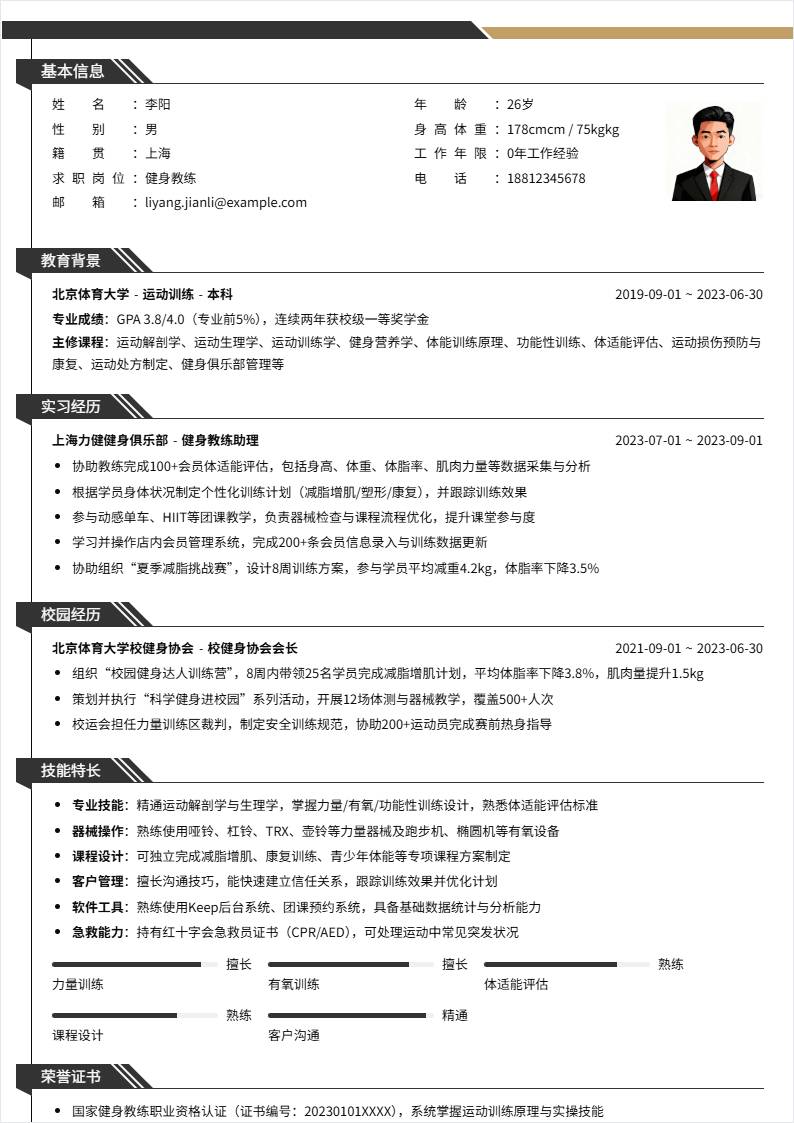 健身教练 | 校招