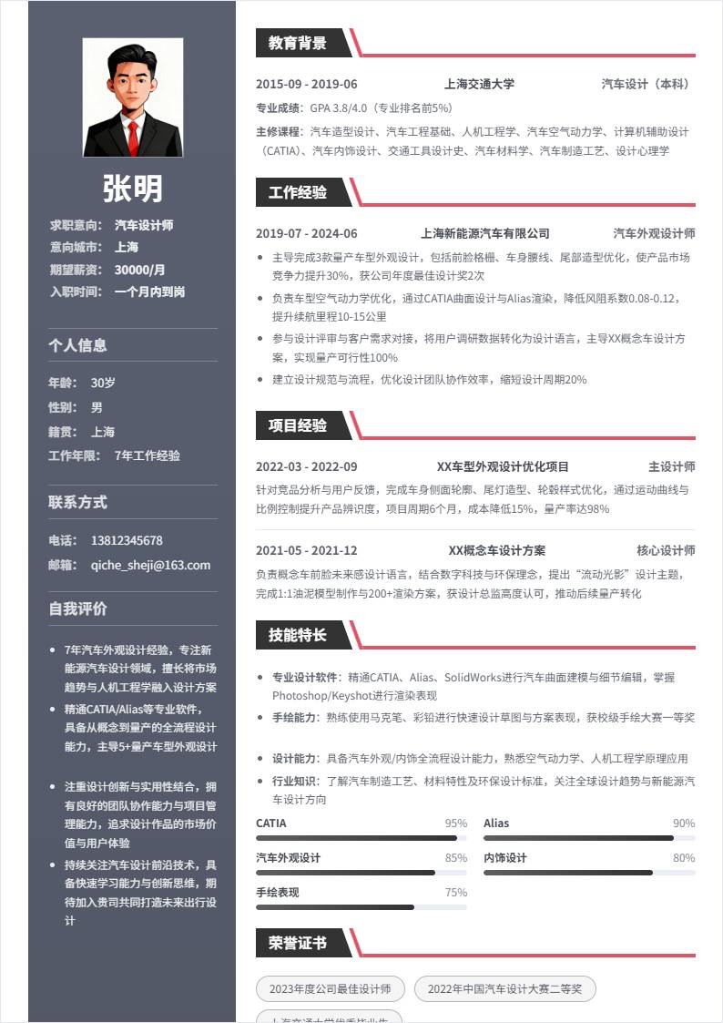 汽车设计师 | 社招