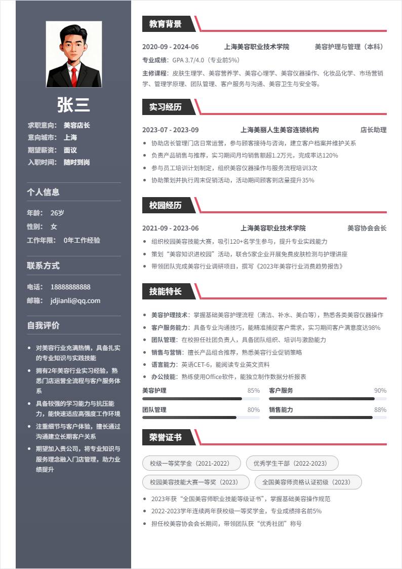 美容店长 | 校招