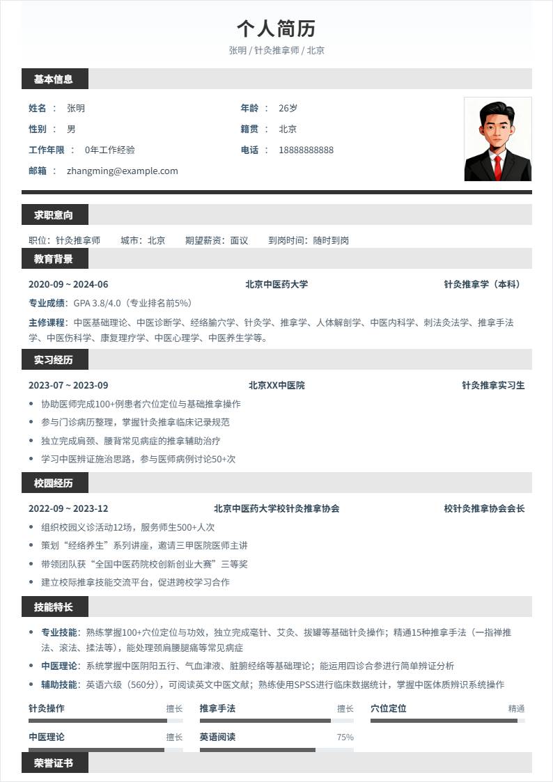 针灸推拿师 | 校招