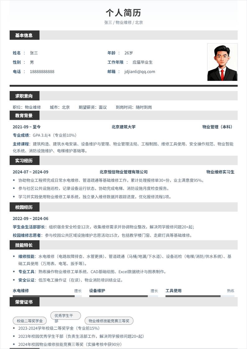 物业维修 | 校招