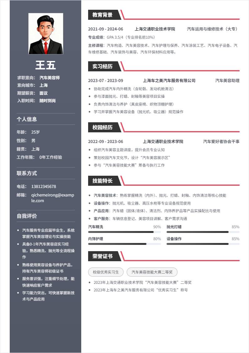 汽车美容师 | 校招