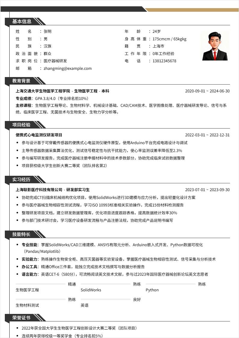 医疗器械研发 | 校招