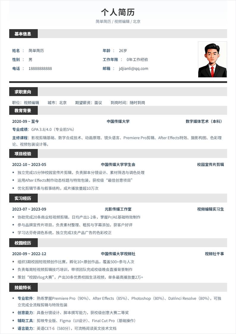 视频编辑 | 校招