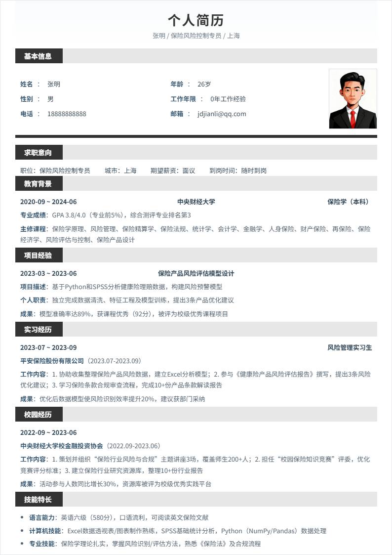 保险风险控制 | 校招