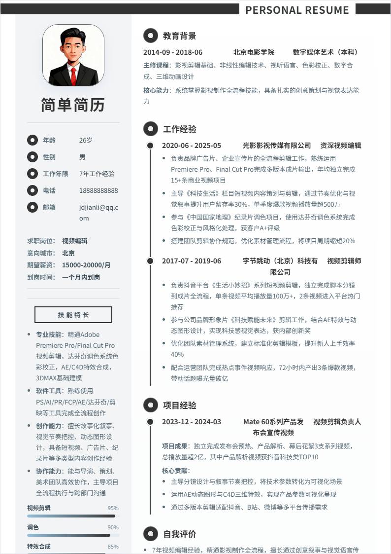 视频编辑 | 社招