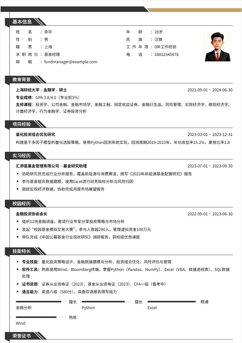 基金经理 | 校招