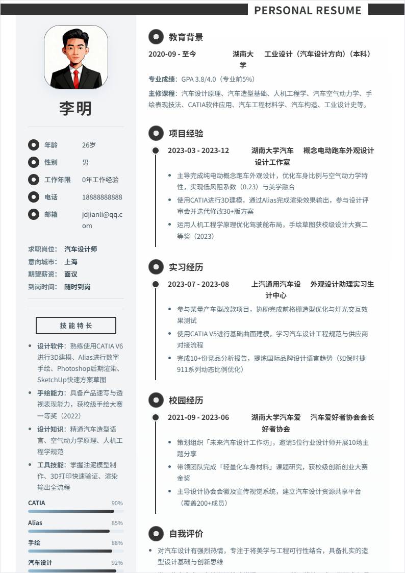 汽车设计师 | 校招