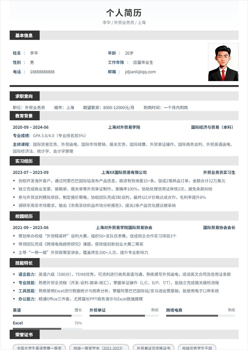 外贸业务员 | 校招