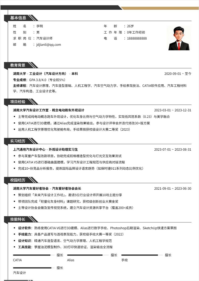 汽车设计师 | 校招