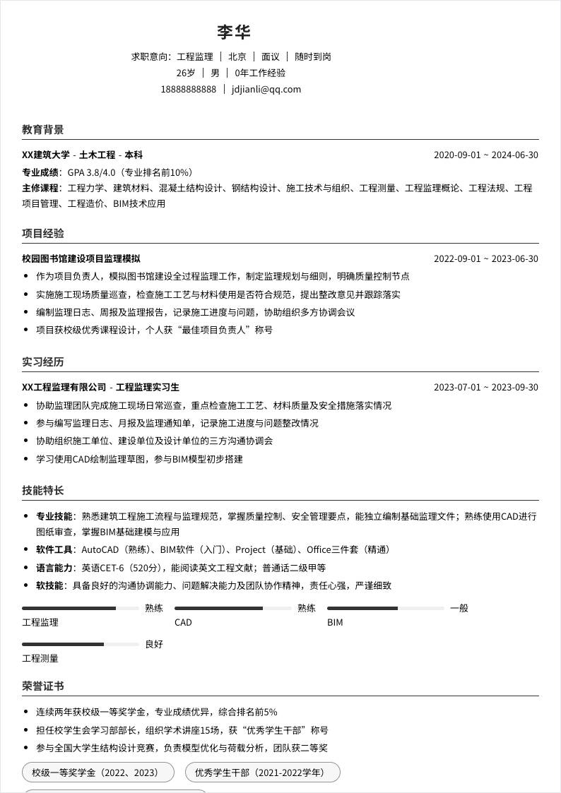 工程监理 | 校招