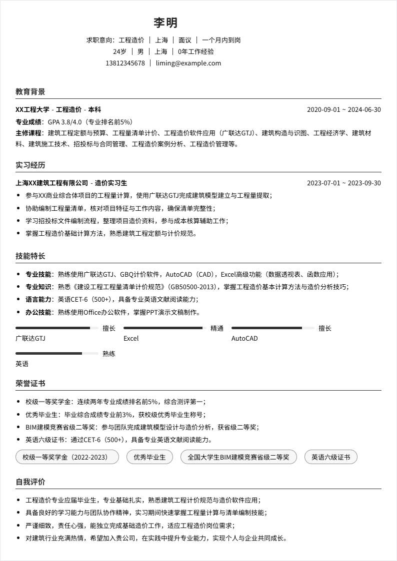 工程造价 | 校招