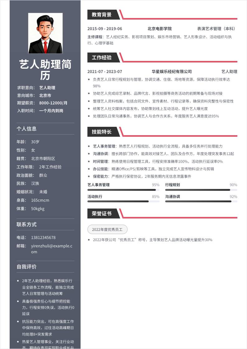 艺人助理 | 社招