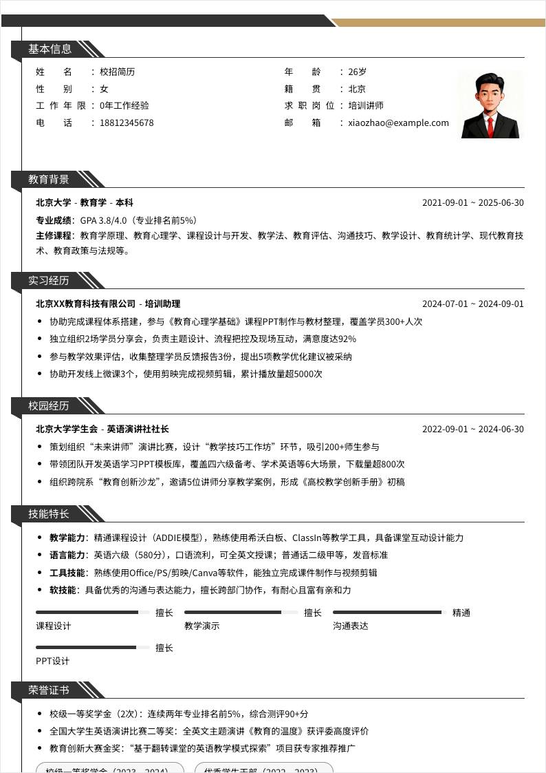 培训讲师 | 校招