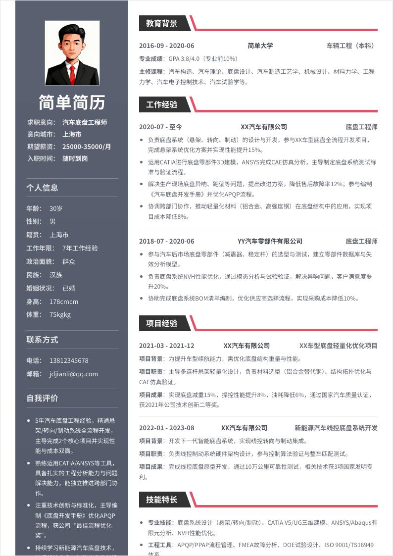 汽车底盘工程师 | 社招