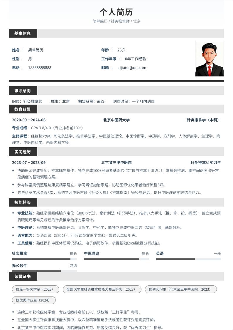 针灸推拿师 | 校招