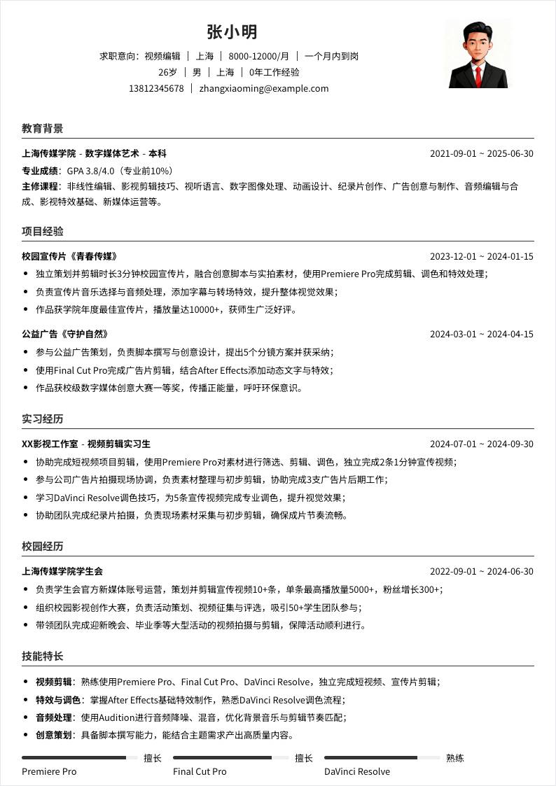 视频编辑 | 校招