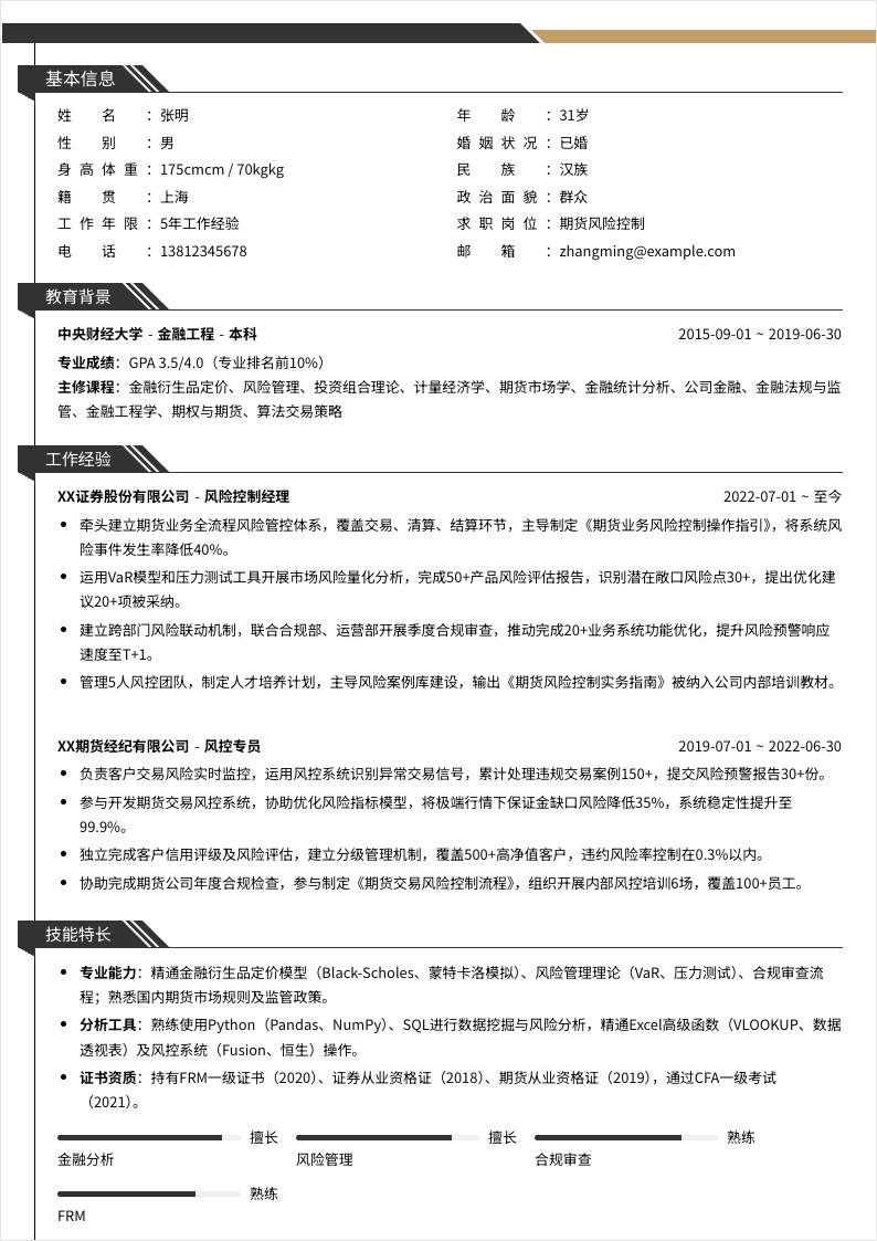 期货风险控制 | 社招