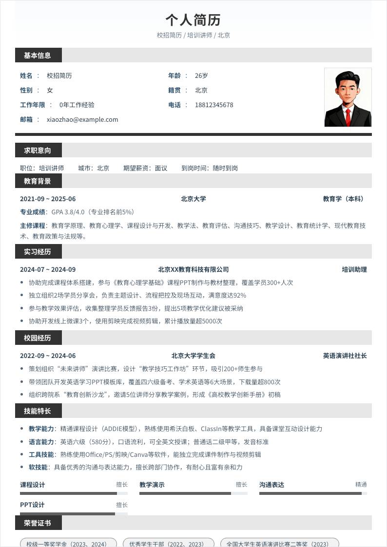 培训讲师 | 校招