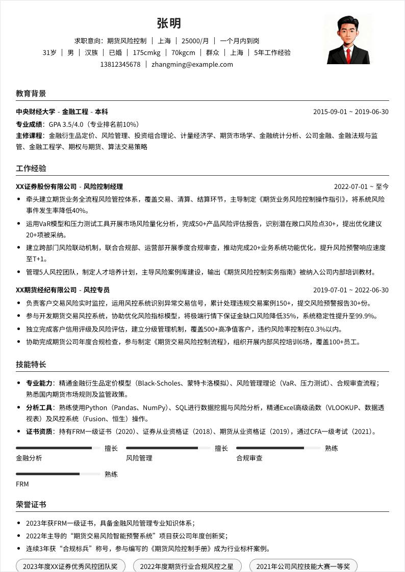 期货风险控制 | 社招