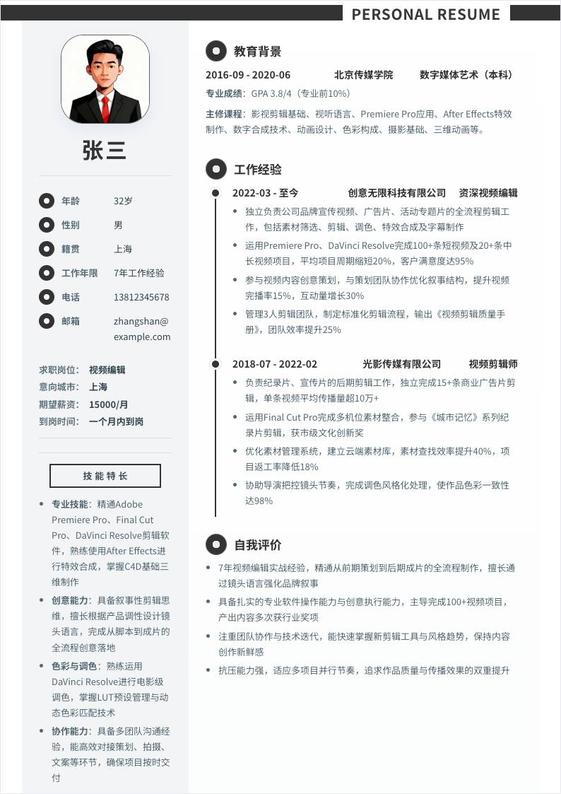 视频编辑 | 社招