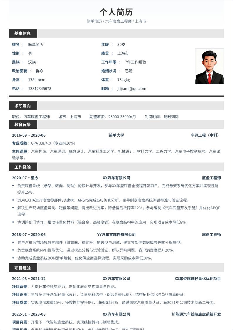 汽车底盘工程师 | 社招